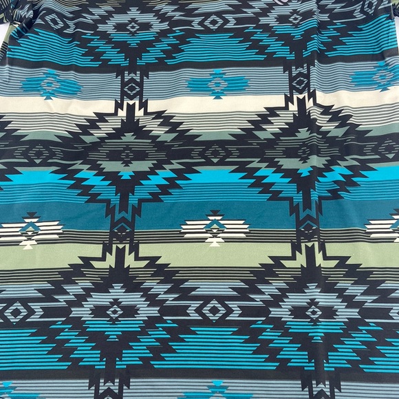 Rock & Roll Denim Men Pullover Green Aztec Pattern August Small - Picture 5 of 11